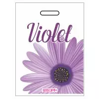 Menekşe Desenli Poşet Violet Baskılı